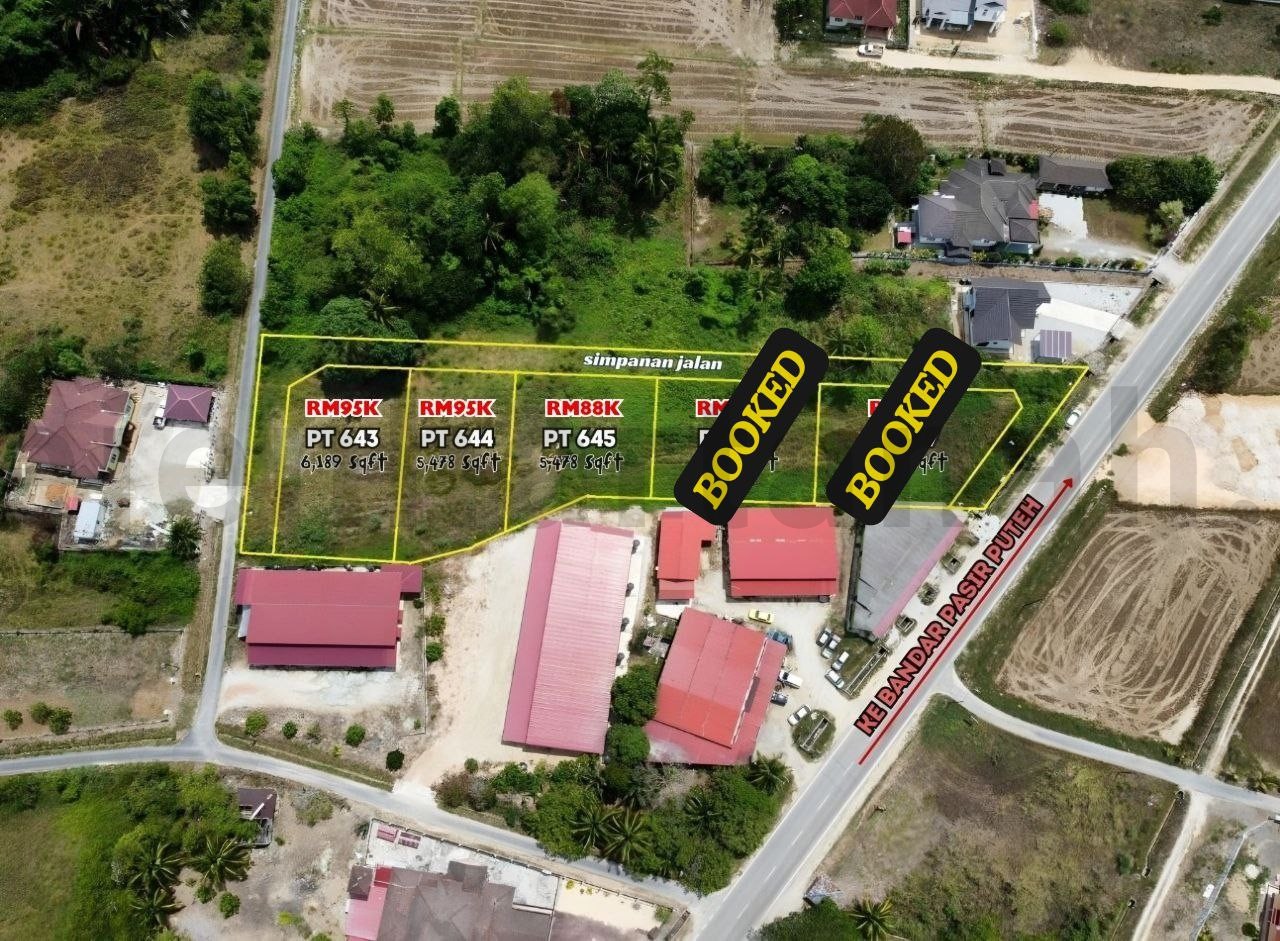 TANAH LOT BANGLO TEPI JALAN BESAR - LOKASI STRATEGIK DEKAT BANDAR PASIR PUTEH