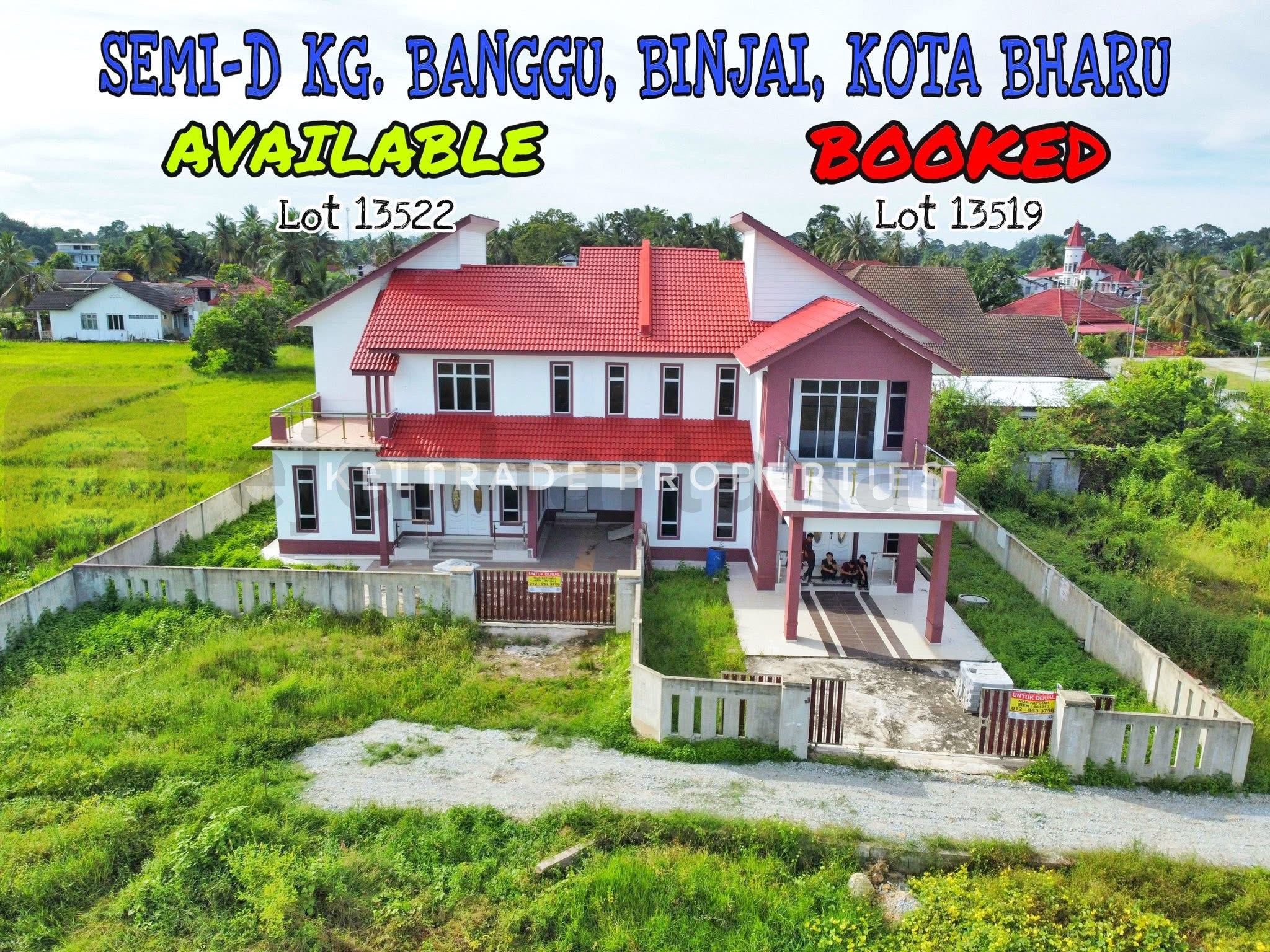Semi-D Moden 2 Tingkat Di Kg. Panjang, Banggu Binjai, Kota Bharu. Untuk Dijual